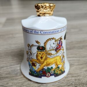 Aynsley England Queen Elizabeth II 40th Coronation Anniversary Bone China Bell